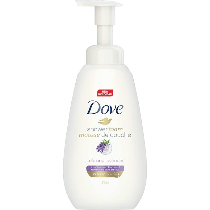 Dove Shower Foam Relaxing Lavender Body Wash, 13.5 fl oz (Pack of 2)